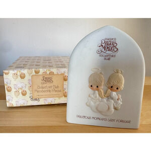 Precious Moments 1983 Collectors Club Membership Plaque Angels w Box